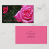 Carte de visite photo de rose rose (Devant / Derrière)