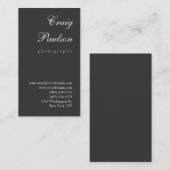 Carte de visite photo de script gris blanc (Devant / Derrière)