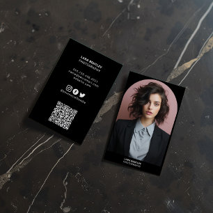 Carte De Visite Photo de styliste moderne sur les médias sociaux a