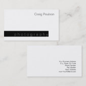 Carte de visite photo de tendance noir et blanc (Devant / Derrière)