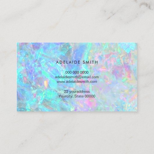 Carte De Visite photo de texture opale (Dos)