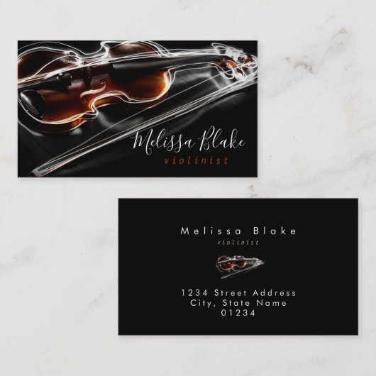 Carte De Visite ・ photo de violon (Devant / Derrière)