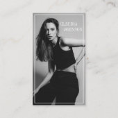 Carte De Visite Photo Décontractée en mode noir et blanc (Devant)