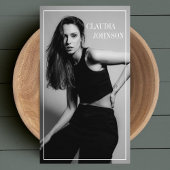 Carte De Visite Photo Décontractée en mode noir et blanc