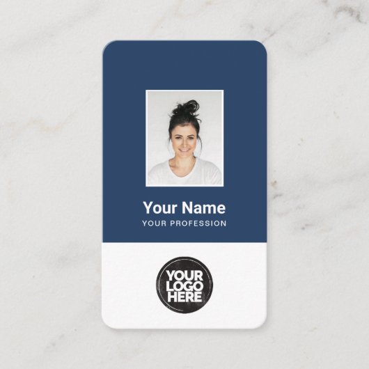 Carte De Visite Photo d'employé classique, Code barre, Logo, Nom (Devant)