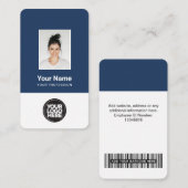 Carte De Visite Photo d'employé classique, Code barre, Logo, Nom (Devant / Derrière)