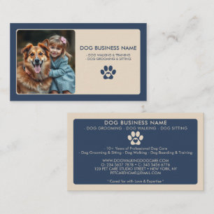 Carte De Visite Photo d'empreinte de patte de garde d'animaux dome