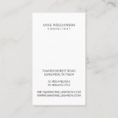 Carte De Visite Photo d'entreprise à cadre blanc minimal et profes (Dos)