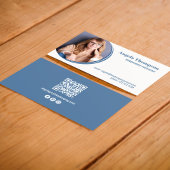Carte De Visite Photo d'entreprise moderne Code QR