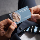 Carte De Visite Photo d'entreprise moderne QR Code bleu
