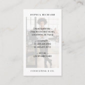 Carte De Visite Photo d'entreprise professionnelle blanche minimal (Dos)