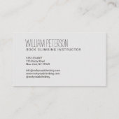 Carte De Visite Photo d'escalade de roche intégrée par texte (Dos)