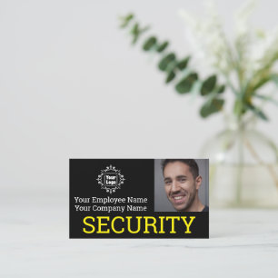 Carte De Visite Photo d'identité professionnelle d'agent de sécuri