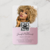 Carte De Visite Photo du code QR | Modèle de fidélité or Rose Diam (Devant)