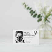 Carte De Visite Photo du logo avant minimal moderne (Debout devant)