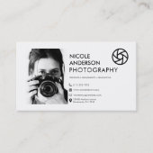 Carte De Visite Photo du logo avant minimal moderne (Devant)