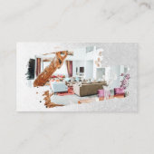 Carte De Visite Photo du logo de la brosse à feuille blanche (Dos)