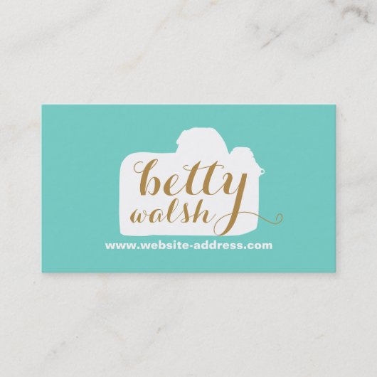 Carte De Visite Photo du logo de la caméra du photographe (Devant)