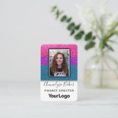 Carte De Visite Photo du logo professionnel de la Parties scintill (Debout devant)