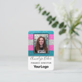 Carte De Visite Photo du logo professionnel de la Parties scintill (Debout devant)