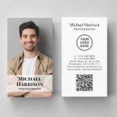 Carte De Visite Photo du logo professionnel du code QR