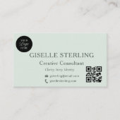 Carte De Visite Photo du logo professionnel Sage Green Minimal (Devant)