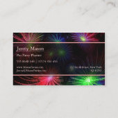 Carte De Visite Photo du planificateur de la fête Fireworks - Cart (Dos)