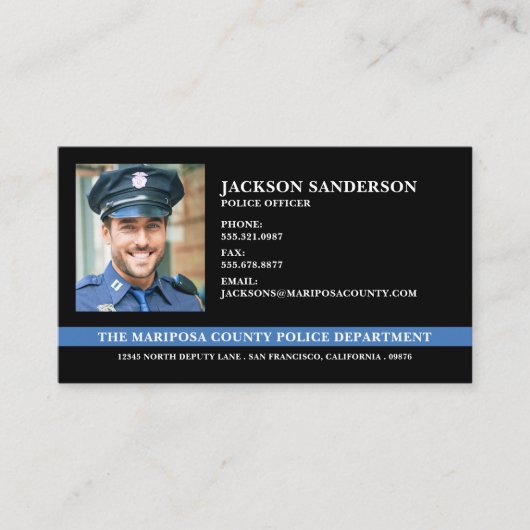 Carte De Visite Photo du service de police des douanes (Devant)