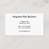 Carte De Visite Photo du tuyau d'irrigation (Dos)