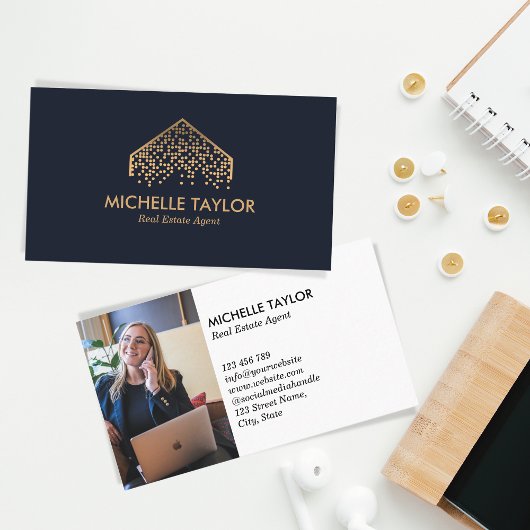 Carte De Visite Photo d'un concessionnaire immobilier professionne