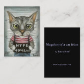 Carte De Visite Photo d'un criminel de chat (Devant / Derrière)