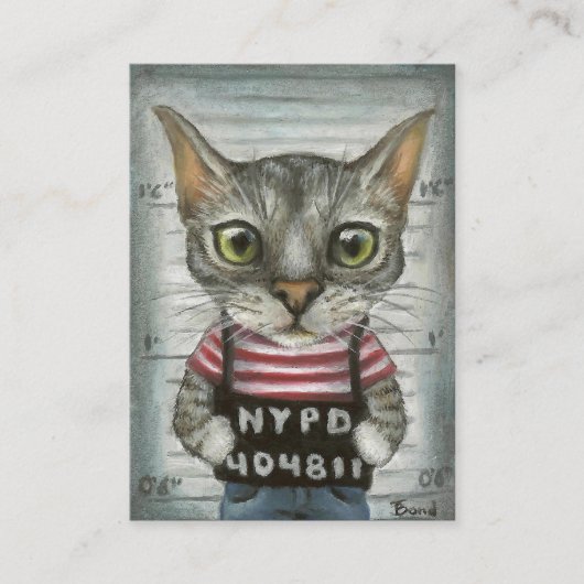 Carte De Visite Photo d'un criminel de chat (Devant)
