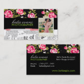 Carte de visite photo d'un journal rose (Devant / Derrière)