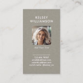 Carte de visite photo élégant en tissu subtil (Dos)