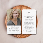 Carte De Visite Photo Elegant Script Funeral Memorial Prayer Card