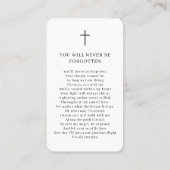 Carte De Visite Photo Elegant Script Funeral Memorial Prayer Card (Dos)
