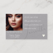 Carte De Visite Photo Élégante Calligraphie Moderne Signature (Dos)