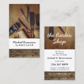 Carte De Visite Photo en bois Rustique (Devant / Derrière)