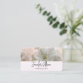 Carte De Visite Photo en fleurs de pomme blanche (Debout devant)