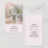 Carte De Visite Photo en fleurs de pomme blanche (Devant / Derrière)