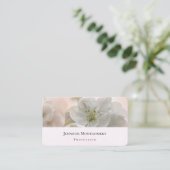 Carte De Visite Photo en fleurs de pomme blanche (Debout devant)