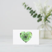 Carte De Visite Photo en forme de coeur vert Succulent (Debout devant)