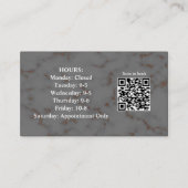 Carte de visite photo en marbre Stylist avec code  (Dos)