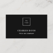 Carte De Visite Photo en noir blanc monogramme logo Qr code (Devant)