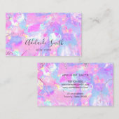 carte de visite photo en pierre rose violet (Devant / Derrière)