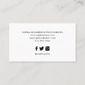 Carte De Visite Photo et Black Modern Handwritten Script Overlay (Dos)