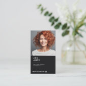 Carte De Visite Photo et code QR moderne vertical (Debout devant)