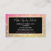 Carte De Visite Photo et logo Modèle Gold Sparkle Parties scintill (Dos)