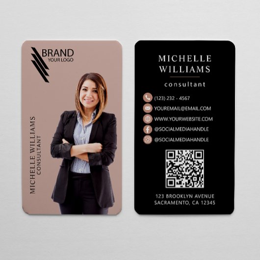 Carte De Visite Photo Et Logo Professionnels Élégants