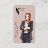 Carte De Visite Photo Et Logo Professionnels Élégants (Devant)